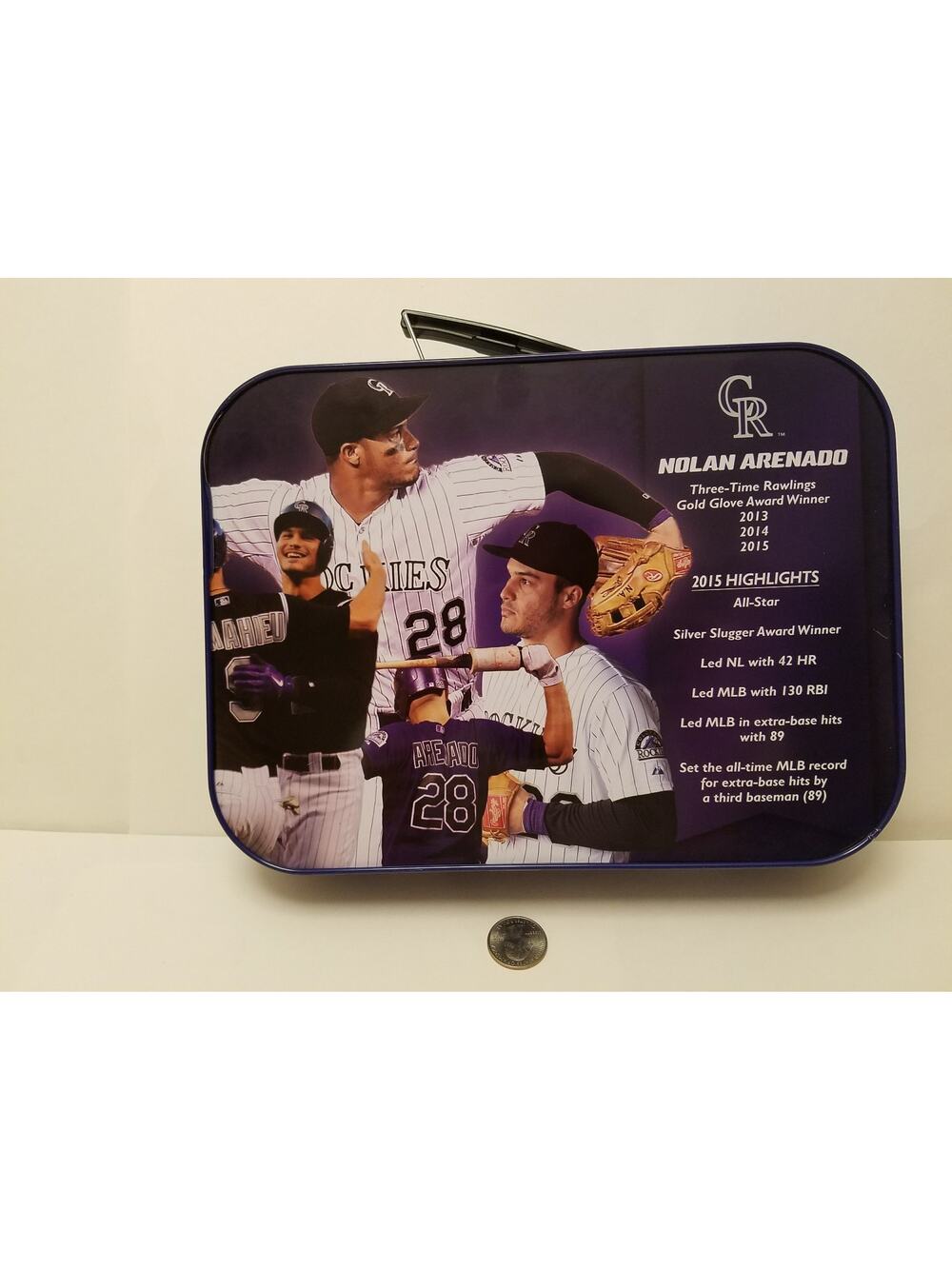 Colorado Rockies Nolan Arenado Large Tin Lunch box or Carrying Case, storage